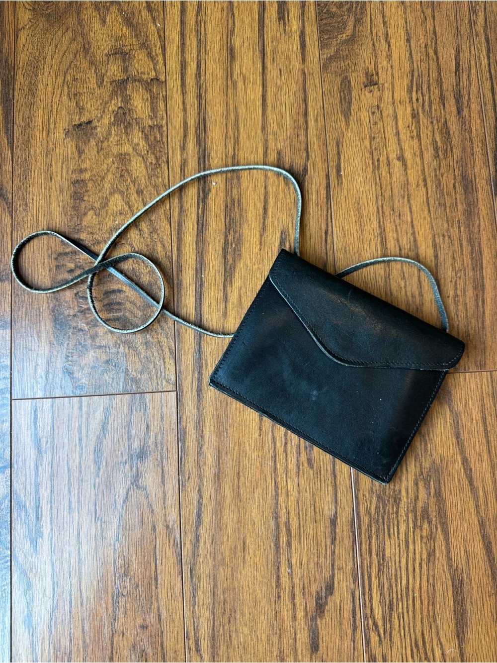 Classic petite Black Leather Crossbody Bag